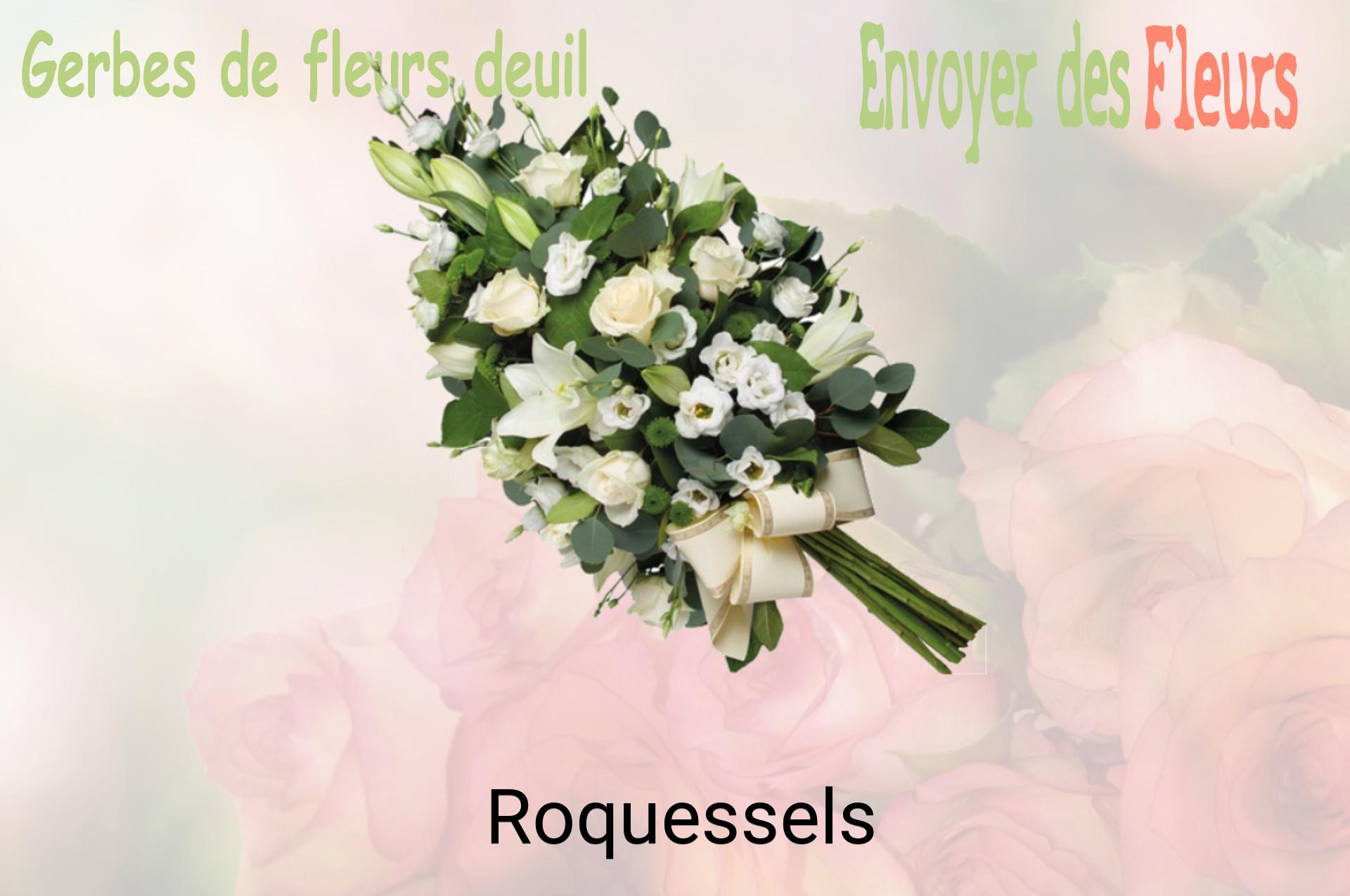 Gerbe de fleurs de deuil livrée à Roquessels